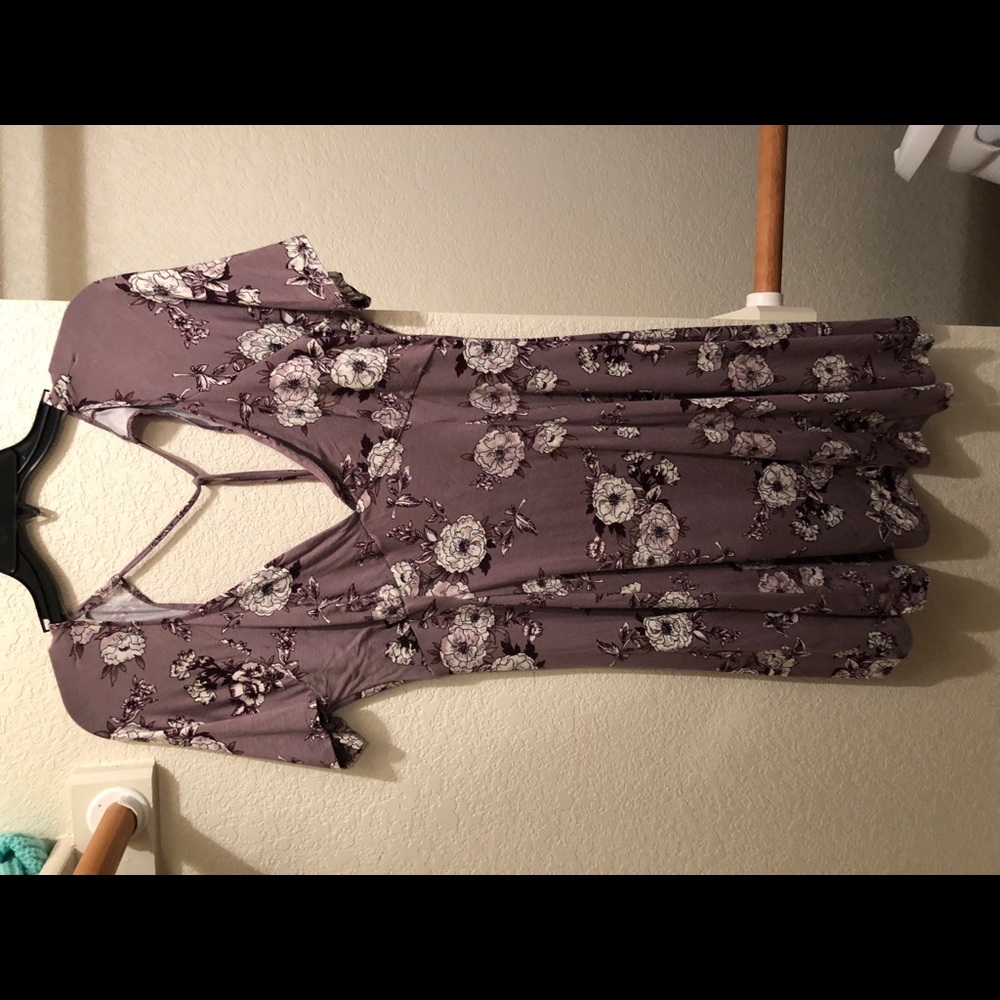 short sleeve flowered dress